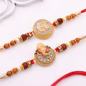 Auspicious Om N Ganesha Blessings Rakhi Duo