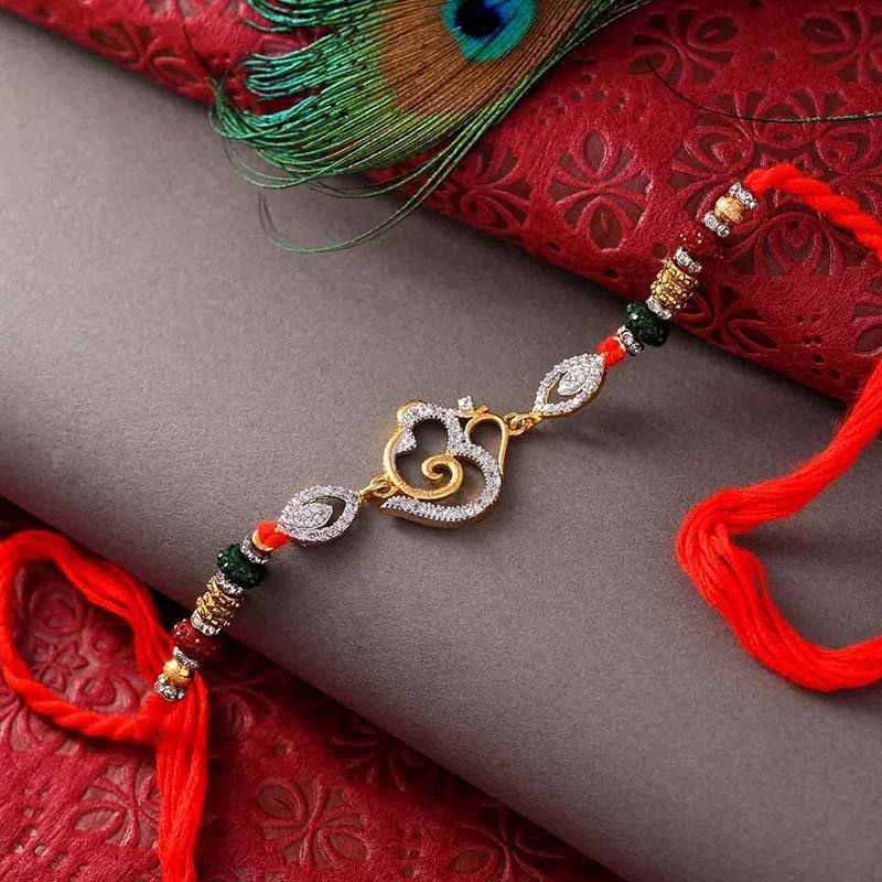 Auspicious OM Premium Stone Rakhi