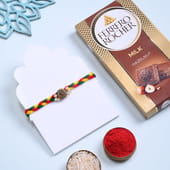 Auspicious Om Rakhi With Chocolate Bar