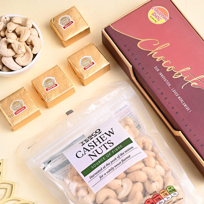 Auspicious Rakhi Duo With Chocobite N Cashews