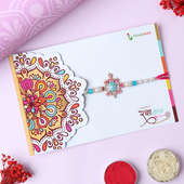 Auspicious Turtle Beaded Rakhi With Roli And Chawal
