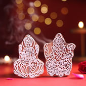 Auspicious Wooden Lakshmi Ganesh