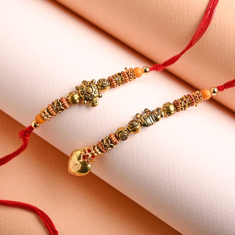 Buy Austere Couple Rakhi Set for Bhaiya bhabhi in USA