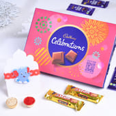 Baby Elephant Kids Rakhi With Celebrations Box