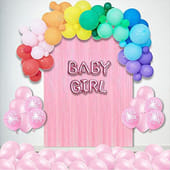 Baby Girl Vibrant Balloon Decor