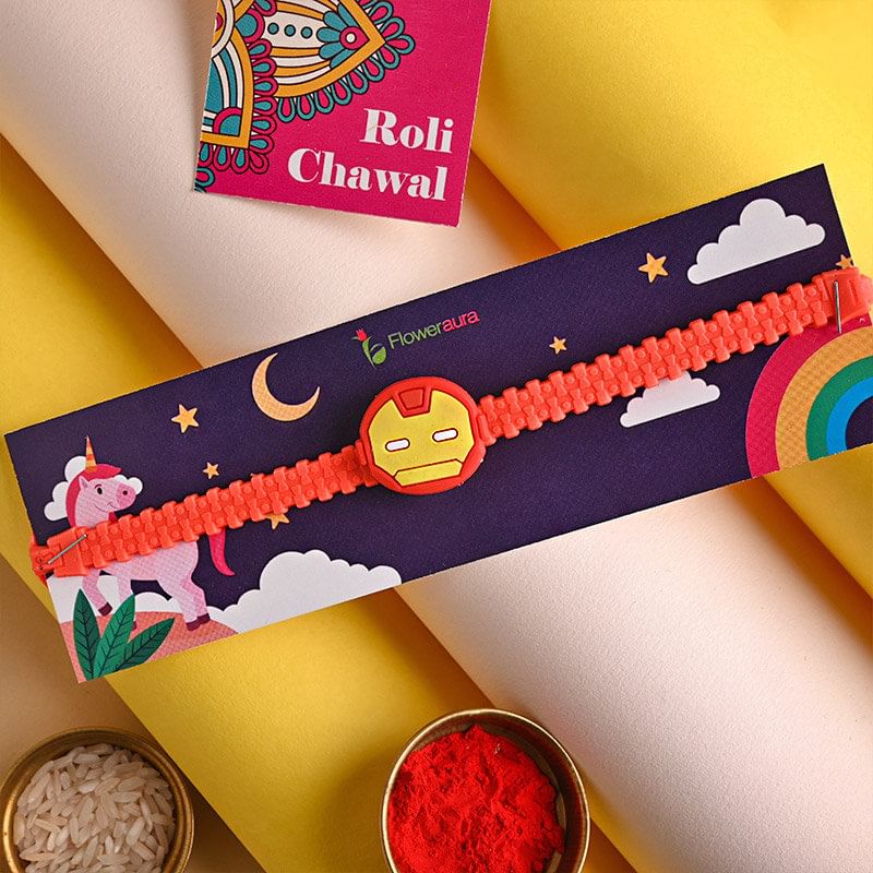 Send Baby Iron Man Rakhi for Kids Online - Superhero Rakhi
