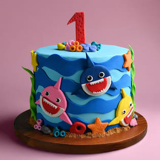Baby Shark Wavy Adventure Cake