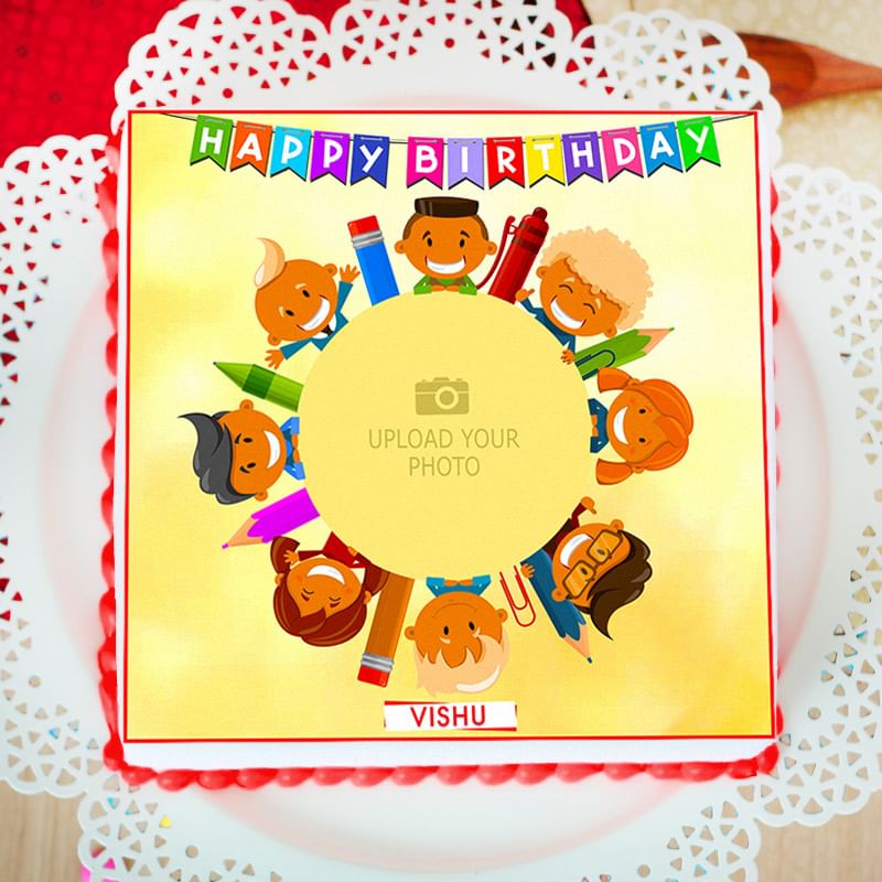 Back To School Photo Cake - Top View