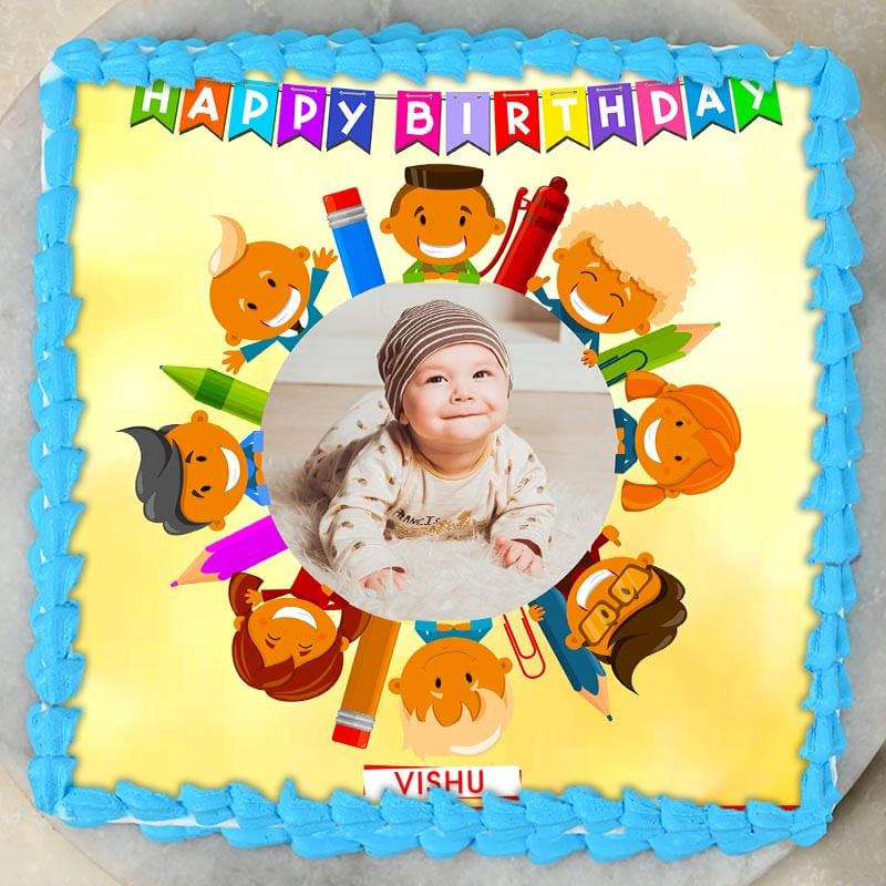 Back To School Photo Cake - Top View