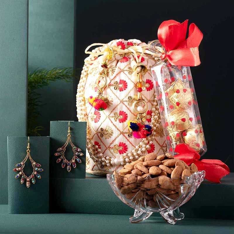 Order Badam Choco Earrings N Bag For Poyi Baya Gift