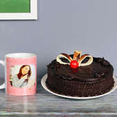 One Personalised Ceramic Mugwith 500gm Delicious Chocolate Cake