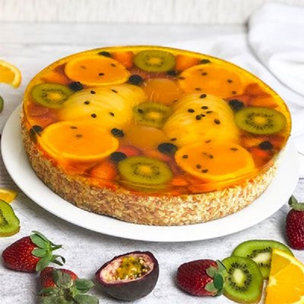 Baked Tropical Fruit Cheesecake