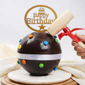 Round Shaped Chocolate Pinata Cake for Birthday