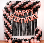 Midnight Blush Birthday Balloon Decor