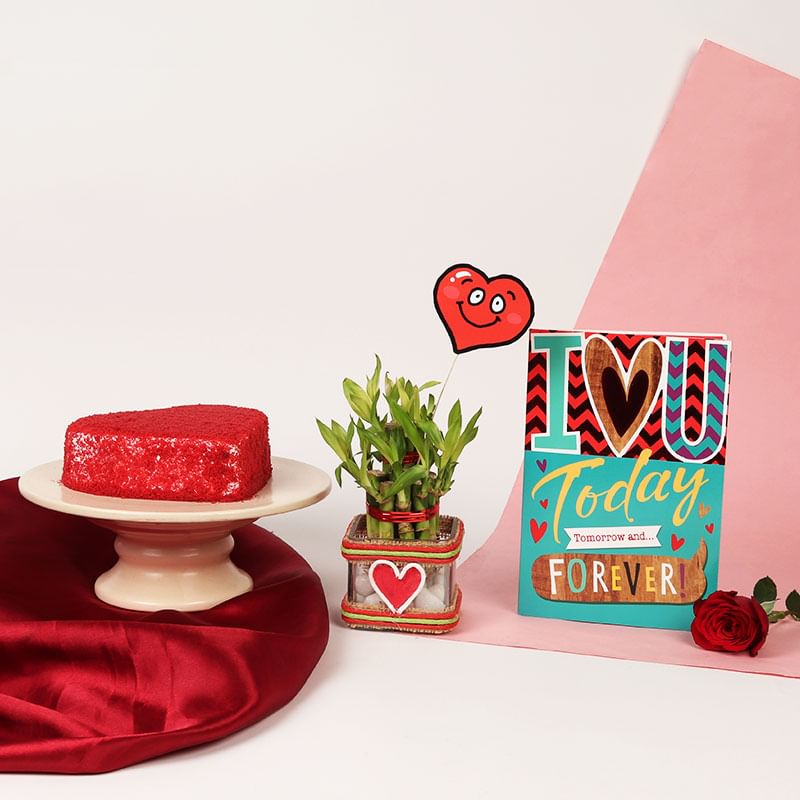 Bamboo Heart Shaped Cake