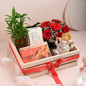 Bamboo N Roses With Ladoo Candle N Lord Ganesha Gift Pack 