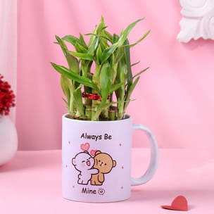 Bamboo Plant In Be Mine Mug