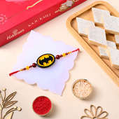 Batman Charm Rakhi With Haldirams Kaju Katli