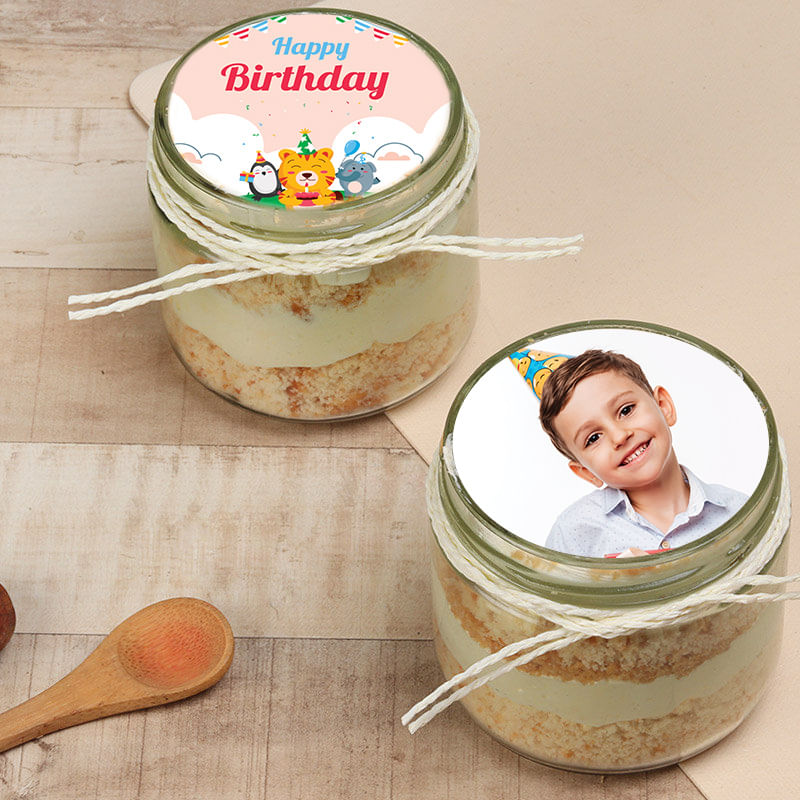 Bday Photo Butterscoth Jar Cake