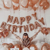 Bday Rose Gold Balloons