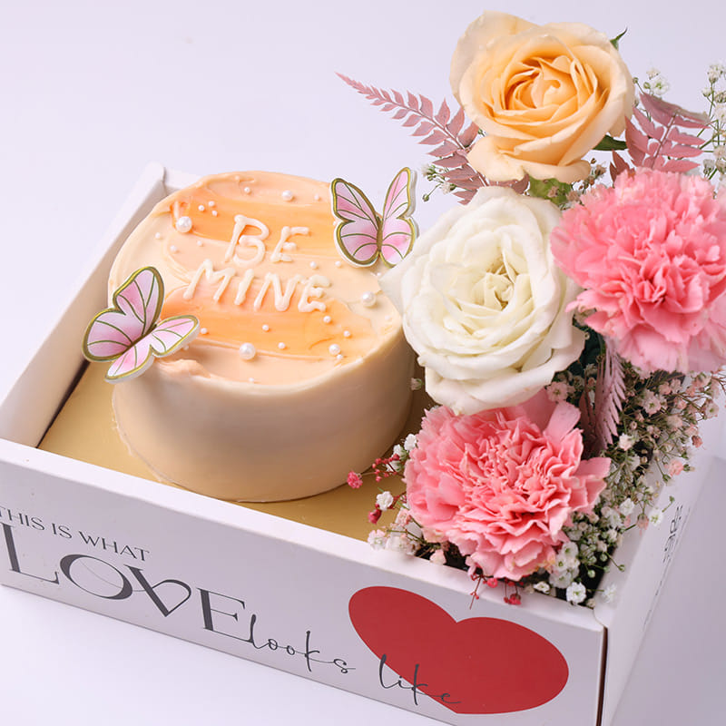 Be Mine Bento Cake N Blooms Love Box
