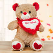 A teddy holding heart 