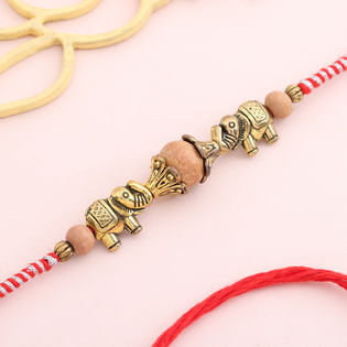 Bead N Elephant Oxidized Rakhi