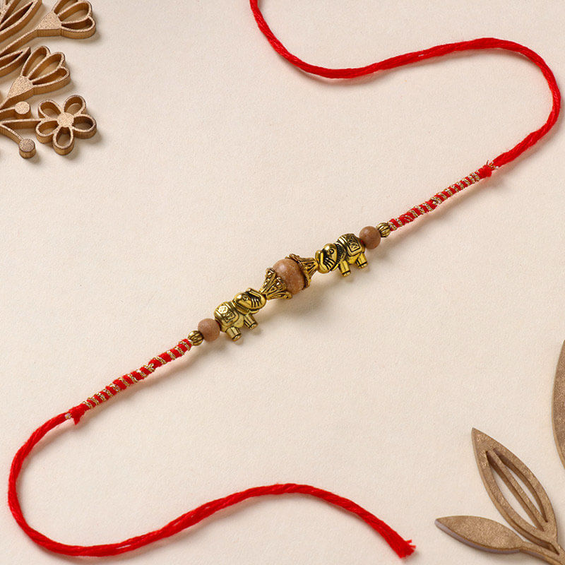 Bead N Elephant Oxidized Rakhi