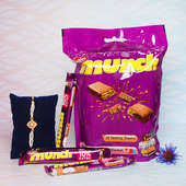Bead Rakhi With Munch Choco Pack