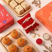 Beaded Bhaiya Bhabhi Rakhi With Haldirams Indulgent Sweets