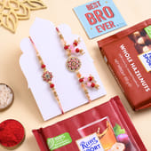 Floral Bhaiya Bhabhi Rakhis With Chocolate N Nuts