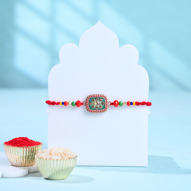 Beaded Designer Rakhis With Cashews N Almonds