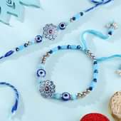 Beaded Evil Eye Motif Bhaiya Bhabhi Rakhis