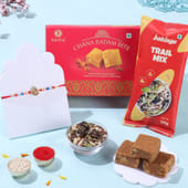Beaded Ganesha Rakhi With Badam Bite N Trail Mix