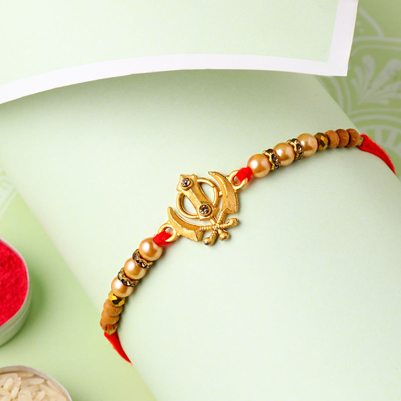 Online Beaded Khanda Rakhi Delivery in India - Designer Rakhi