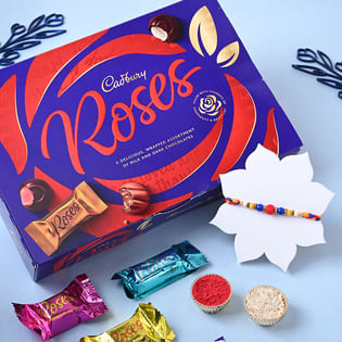 Beaded Mauli Rakhi with Chocolate Box