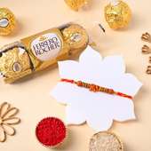 Beaded Mauli Rakhi With Chocolates