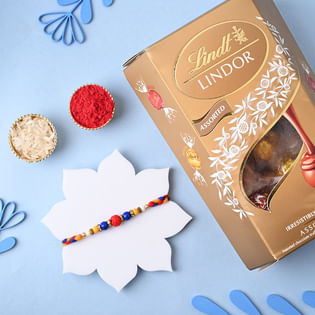 Beaded Mauli Rakhi With Truffle Chocolate Delivery in UK