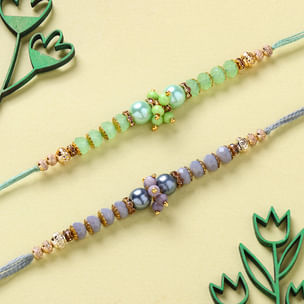 Set of 2 Beaded Pearl Rakhi 