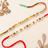 Beaded Pearl Rakhi Set Of 2