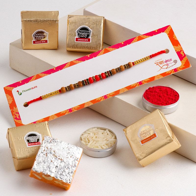 Single Beaded Rakhi With Mewa Bites