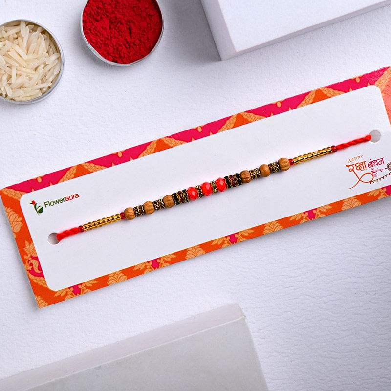 Buy Beaded Rakhi With Mewa Bites-USA