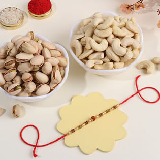 Beaded Rakhi With Nutty Delighgts