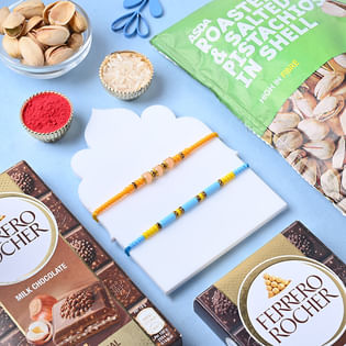 Buy/Send Beaded Rakhis in UK with Pistachios N Rocher Bars