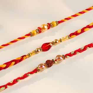 Beaded Set Of Mauli Rakhis