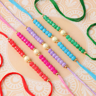 Beads Of Color Rakhi Set - Pearl Rakhi