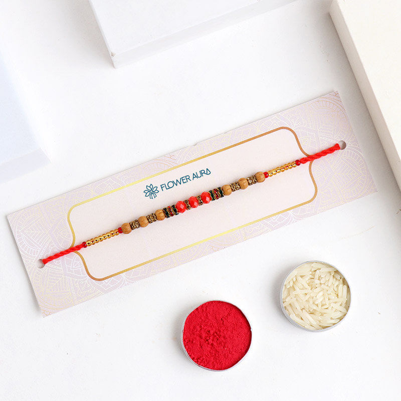 Buy Single Beads Rakhi With Chocolate Mewa Bites N Almonds