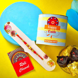 Send Exotic Desserts With Beads Rakhi To Canada