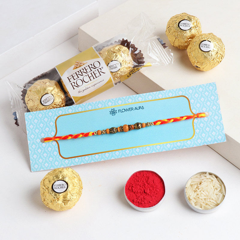 Beads Rakhi With Ferrero Rocher-USA