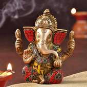 Beaming Ganesha Brass Idol
